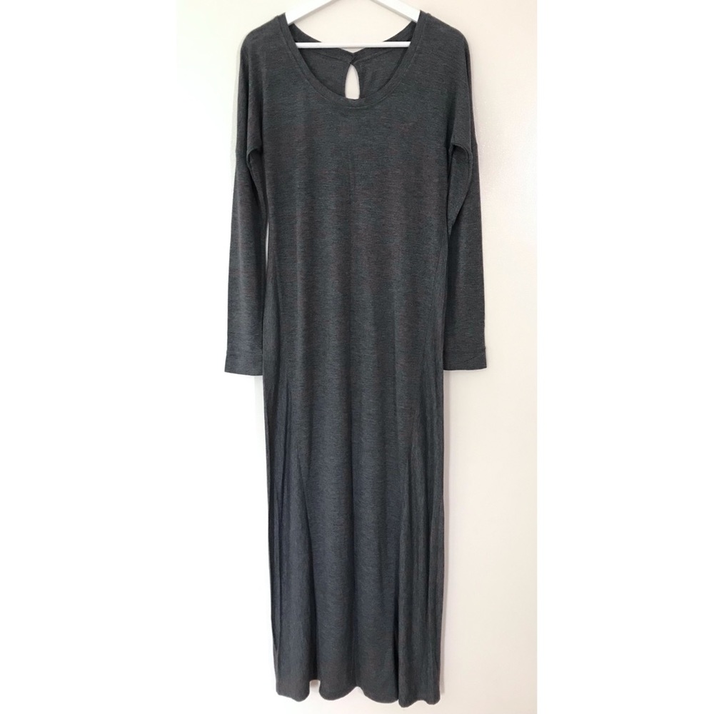 Allihop • S • T Shirt Long Sleeve Maxi Dress Grey